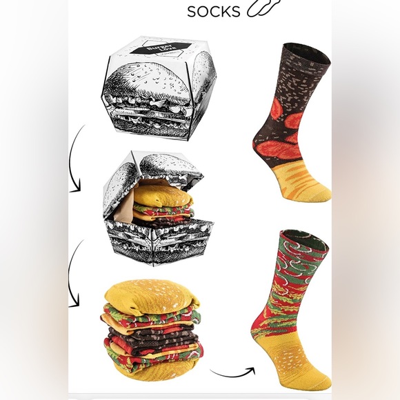 Rainbow Socks- hamburger - Picture 2 of 5